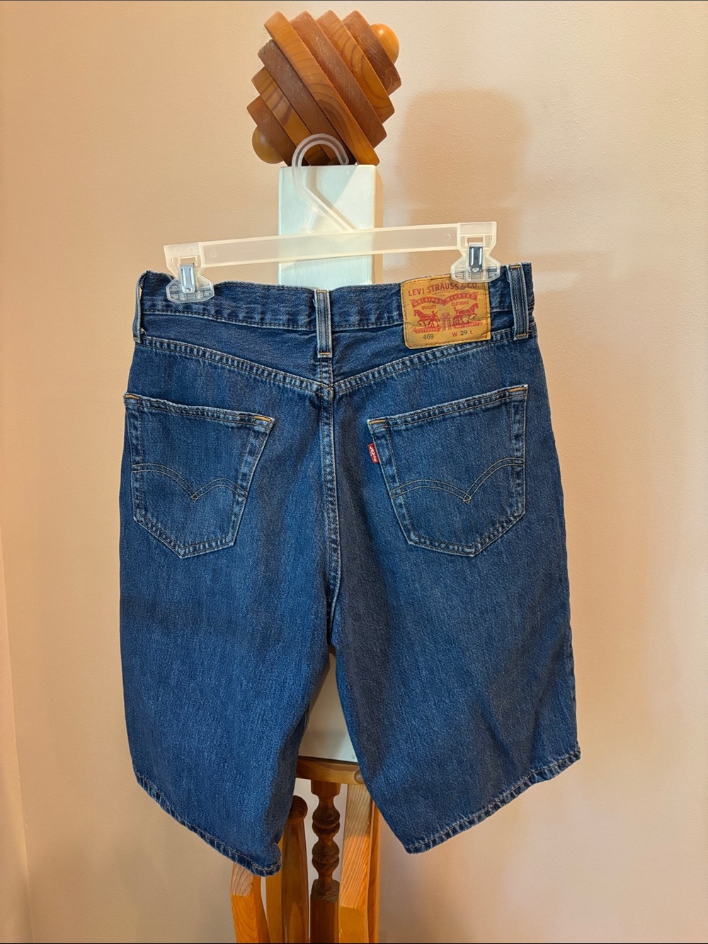 Levi's 469 Denim Jean Shorts with Back Pocket Detail